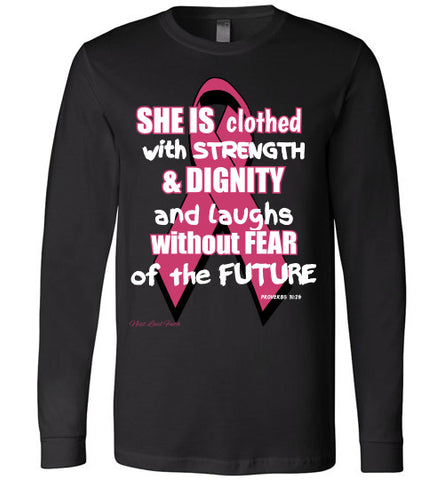 Proverbs 31 Long Sleeved Breast Cancer Awareness tee