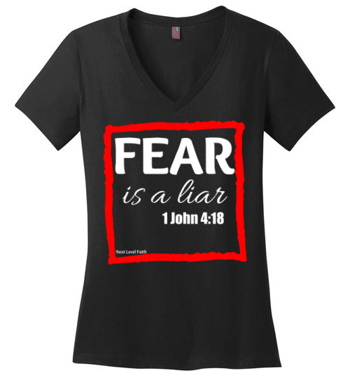 Fear is a Liar ladies v-neck