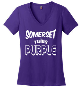 Somerset Rains Purple Ladies V-Neck